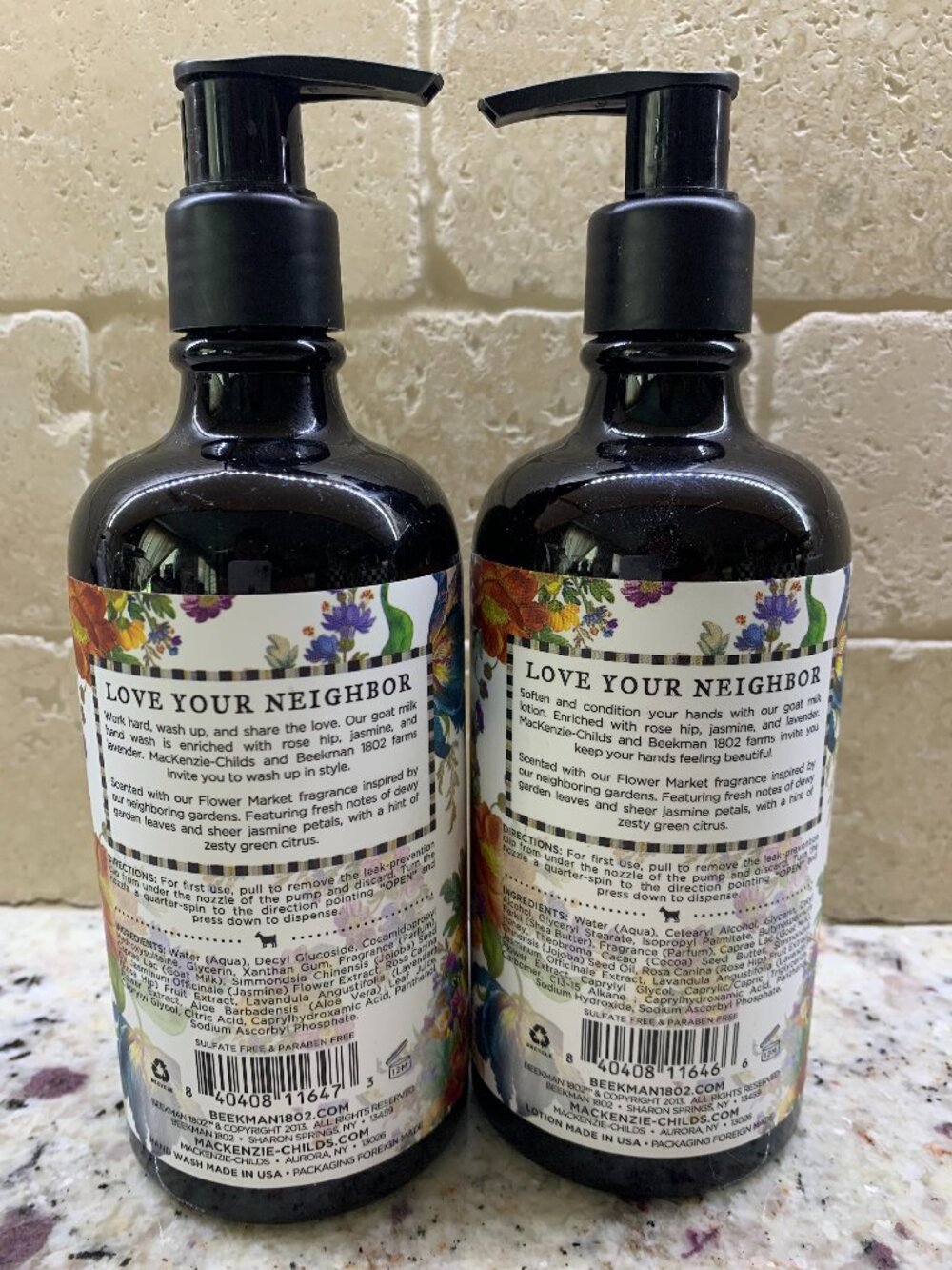 Beekman 1802 Mackenzie-Childs Duo Goat Milk Hand Wash & Lotion NWT - Picture 2 of 5
